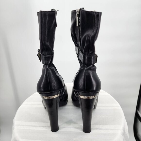 MICHAEL KORS Veronica Black Stiletto Booties Size 8 New - Picture 4 of 11